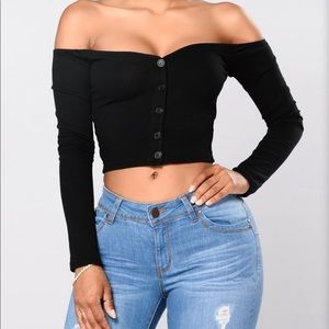 Long sleeve off shoulder top